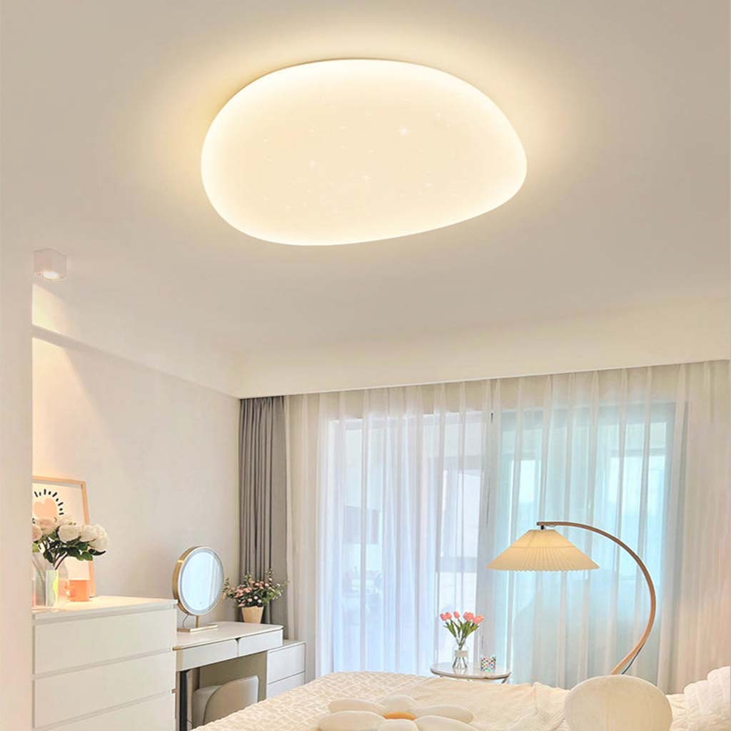 Unique White Pebble Acrylic Flush Mount Ceiling Light | VAXLAMP