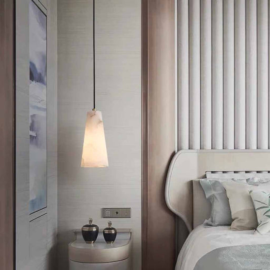 Modern Alabaster Cone Pendant Light