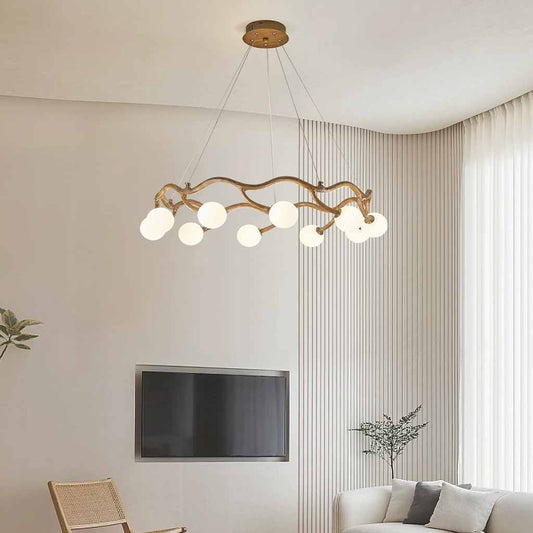 Twisted Branch Globe Chandelier