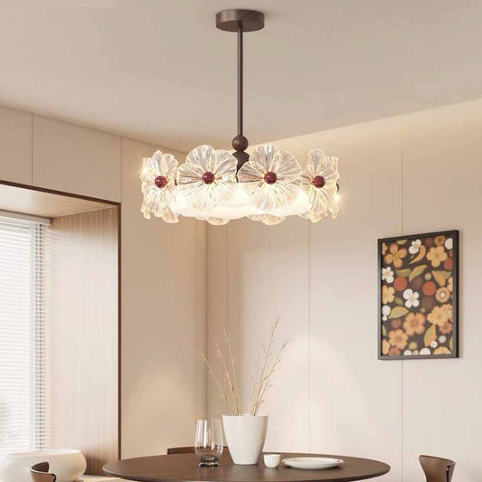 Round Glass Chandelier for Dining Room