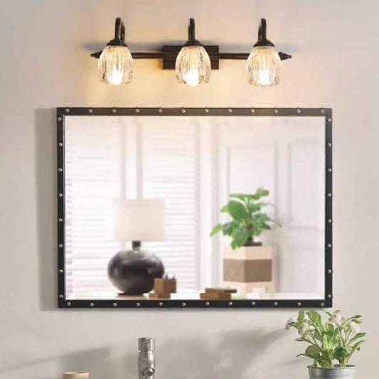 3-Light Textured Glass Vanity Light
