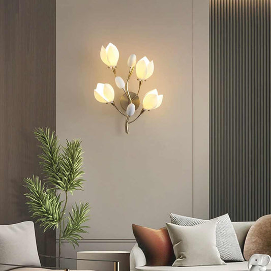 Magnolia Floral Branch Wall Sconce