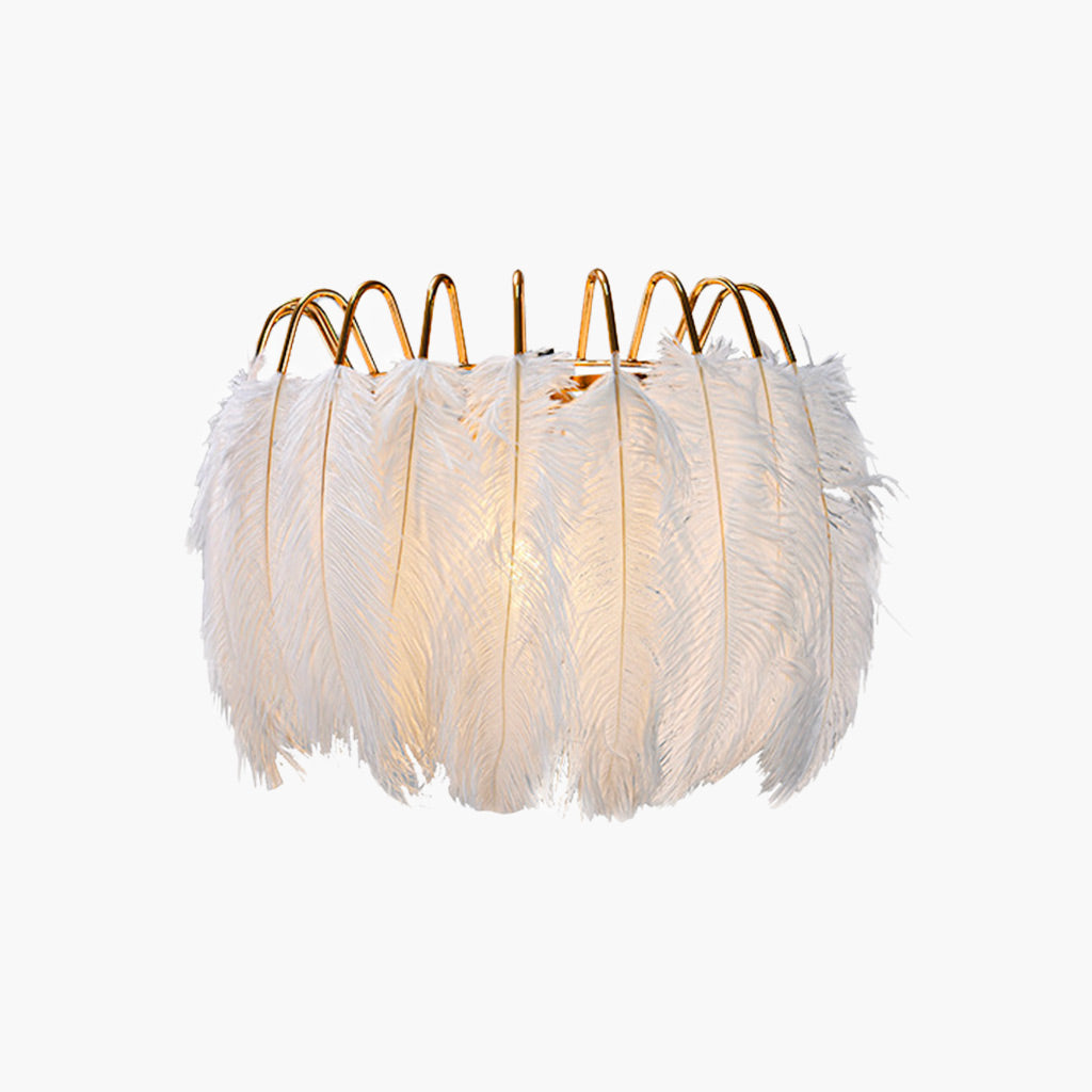 unique ostrich feather wall lamp main