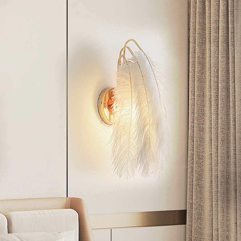 Minimalist Feather Wall Lamp White