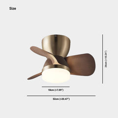 3-Blade Ceiling Fan Light Wood Grain, 3 Colors