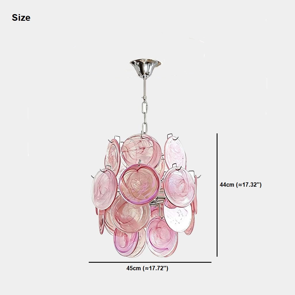 Modern Murano Glass Disc Chandelier Size 