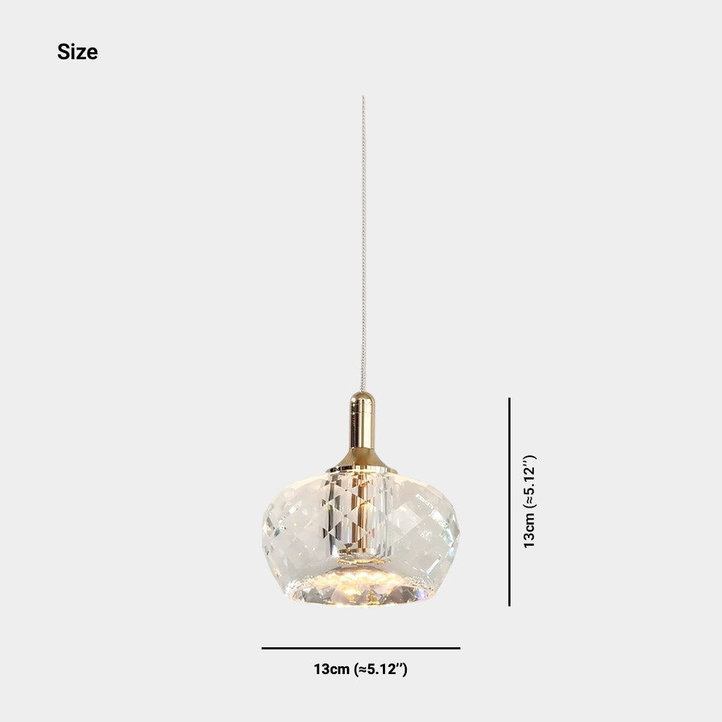 Petite taille de suspension LED ronde en cristal de luxe