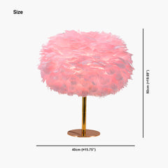 Lampada da tavolo piuma fata fioritura per camera da letto, rosa
