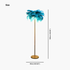 Nordic Standing Floor Lamp with Feather Shade Size