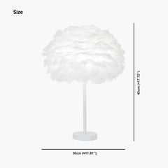 Feather Table Lamp Minimalist Bloom, All White