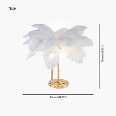 stylish ostrich feather bird feet table lamp size