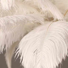 Chandelier Ceiling Light Ostrich Feather, White