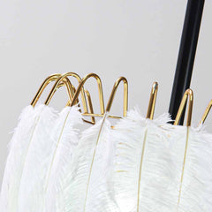 unique ostrich feather wall lamp detail