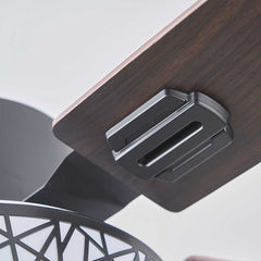 5 Wood Blade Ceiling Fan Light Detail