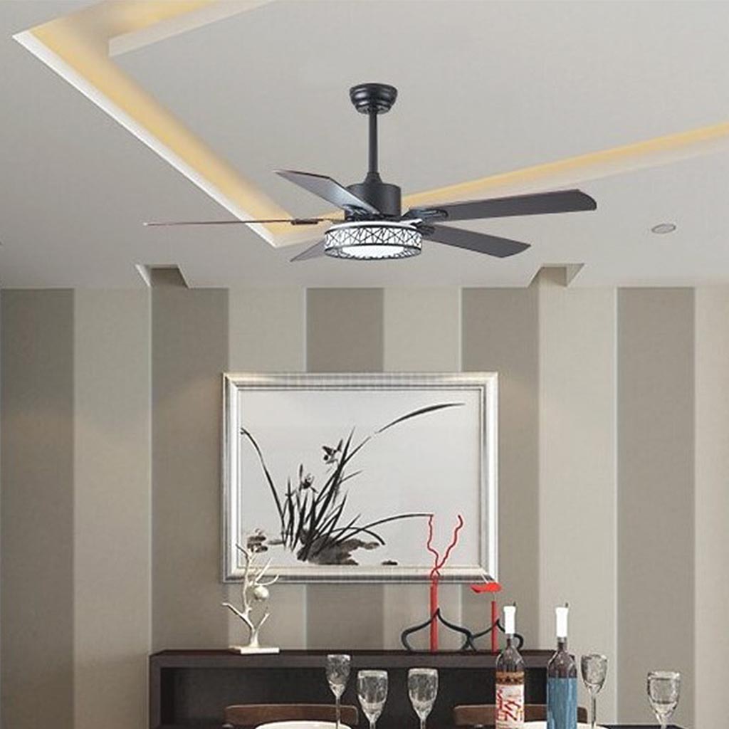 5 Wood Blade Ceiling Fan Light Dining Room