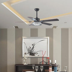 5 Wood Blade Ceiling Fan Light Dining Room