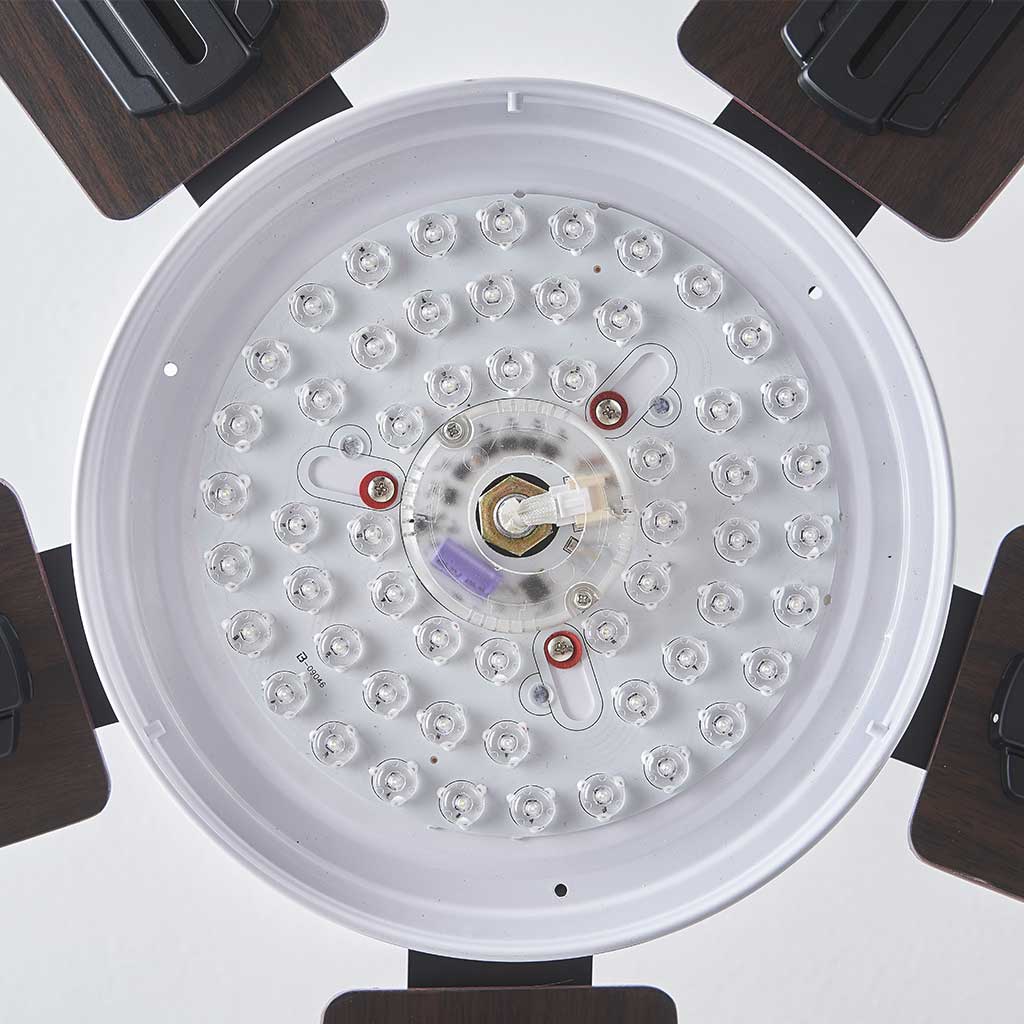 5 Wood Blade Ceiling Fan Light LED