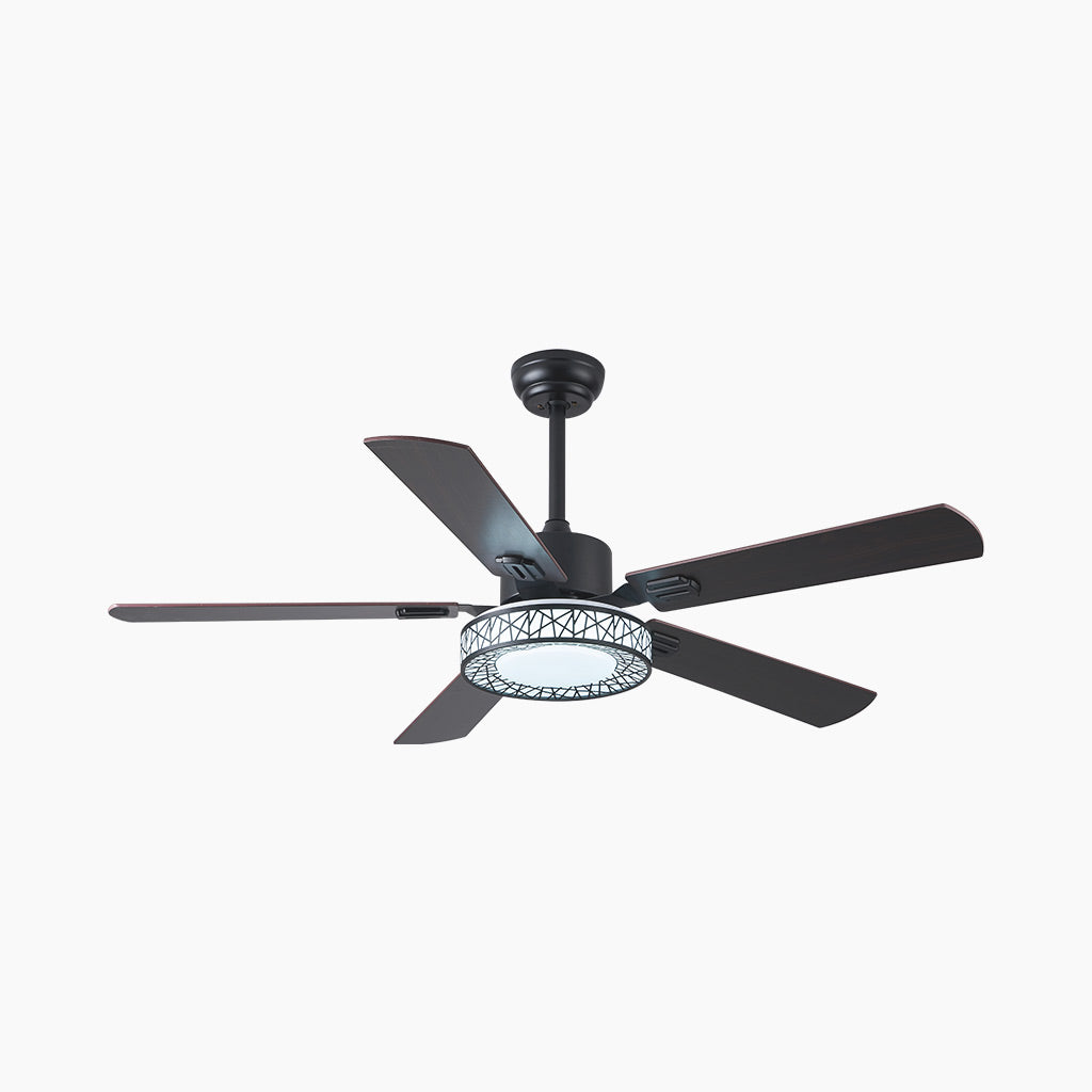 5 Wood Blade Ceiling Fan Light Main