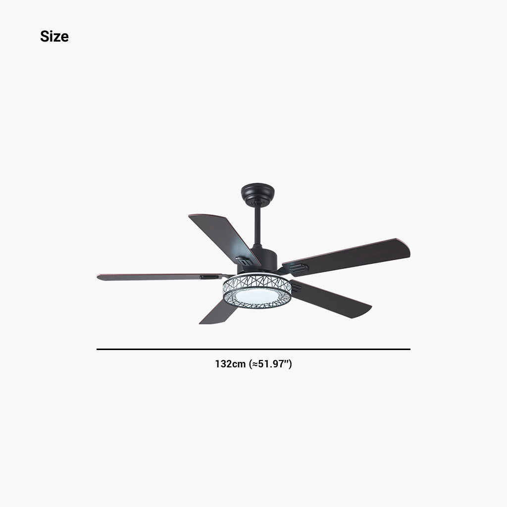 5 Wood Blade Ceiling Fan Light Size