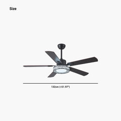 5 Wood Blade Ceiling Fan Light Size