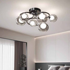 6-Light Bubble Semi-Flush Glas LED-takljus