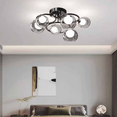 6-Light Bubble Semi-Flush Glas LED-takljus