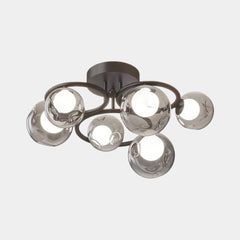 6-Light Bubble Semi-Flush Glas LED-takljus