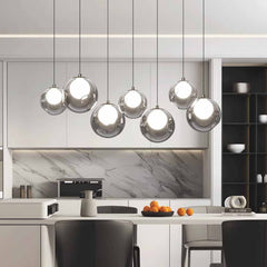7-Light Cluster Glass Ball Pendant Light Chandelier