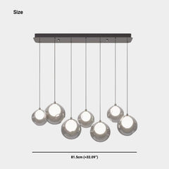 7-Light Cluster Glass Ball Pendant Light Chandelier