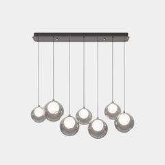 7-Light Cluster Glass Ball Pendant Light Chandelier