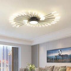 Unique Starburst LED Chandelier Ceiling Light Room Black