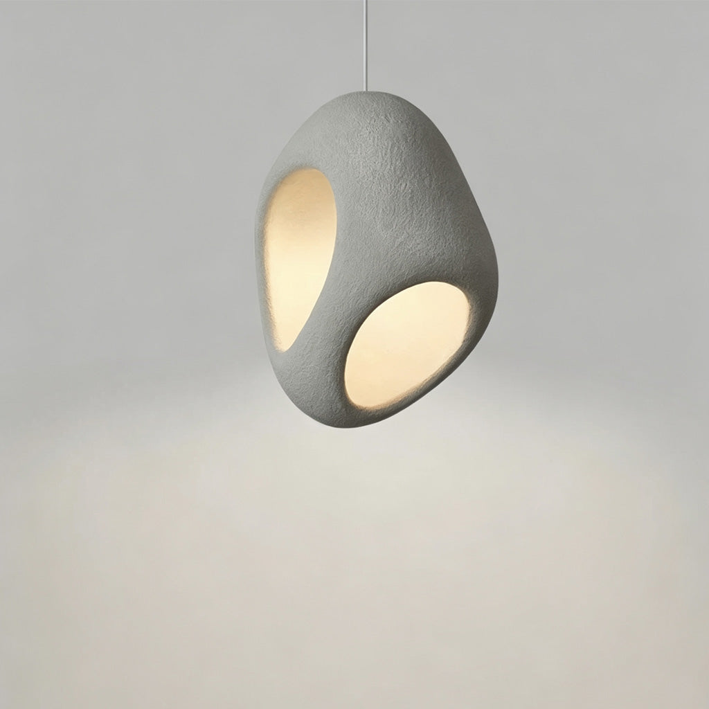 Minimalist Wabi-Sabi Irregular Pendant Light Grey