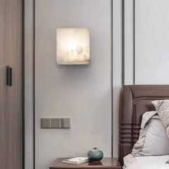 Alabaster Vägglampa Belysning Minimalistisk Kub LED