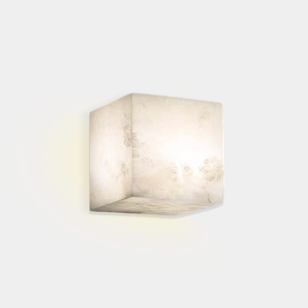 Alabaster Vägglampa Belysning Minimalistisk Kub LED