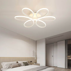 Aluminum Geometric Semi Flush Mount Ceiling Light Bedroom White