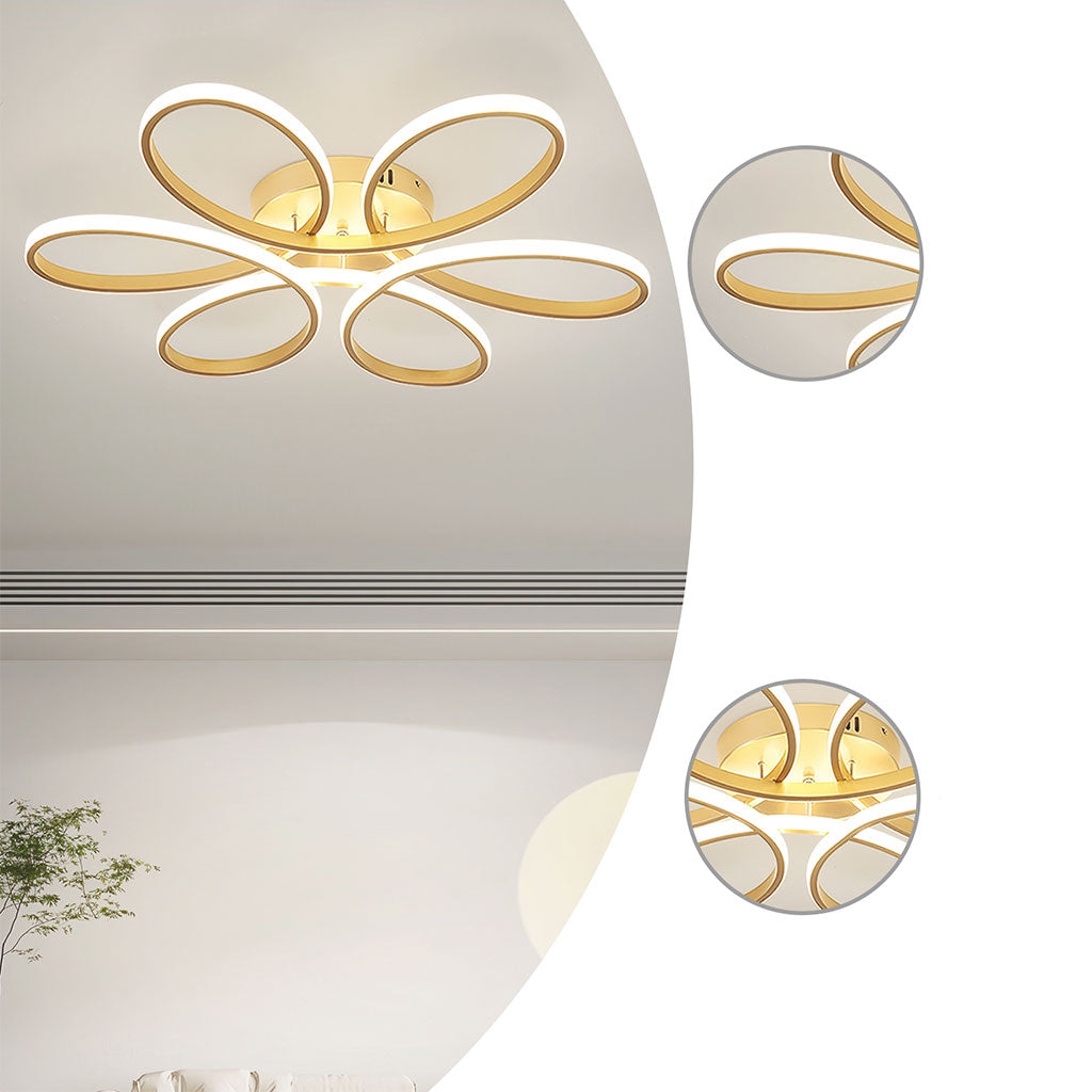 Aluminum Geometric Semi Flush Mount Ceiling Light Detail