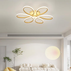 Aluminum Geometric Semi Flush Mount Ceiling Light Living Room Gold