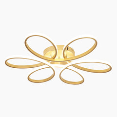 Aluminum Geometric Semi Flush Mount Ceiling Light Main Gold