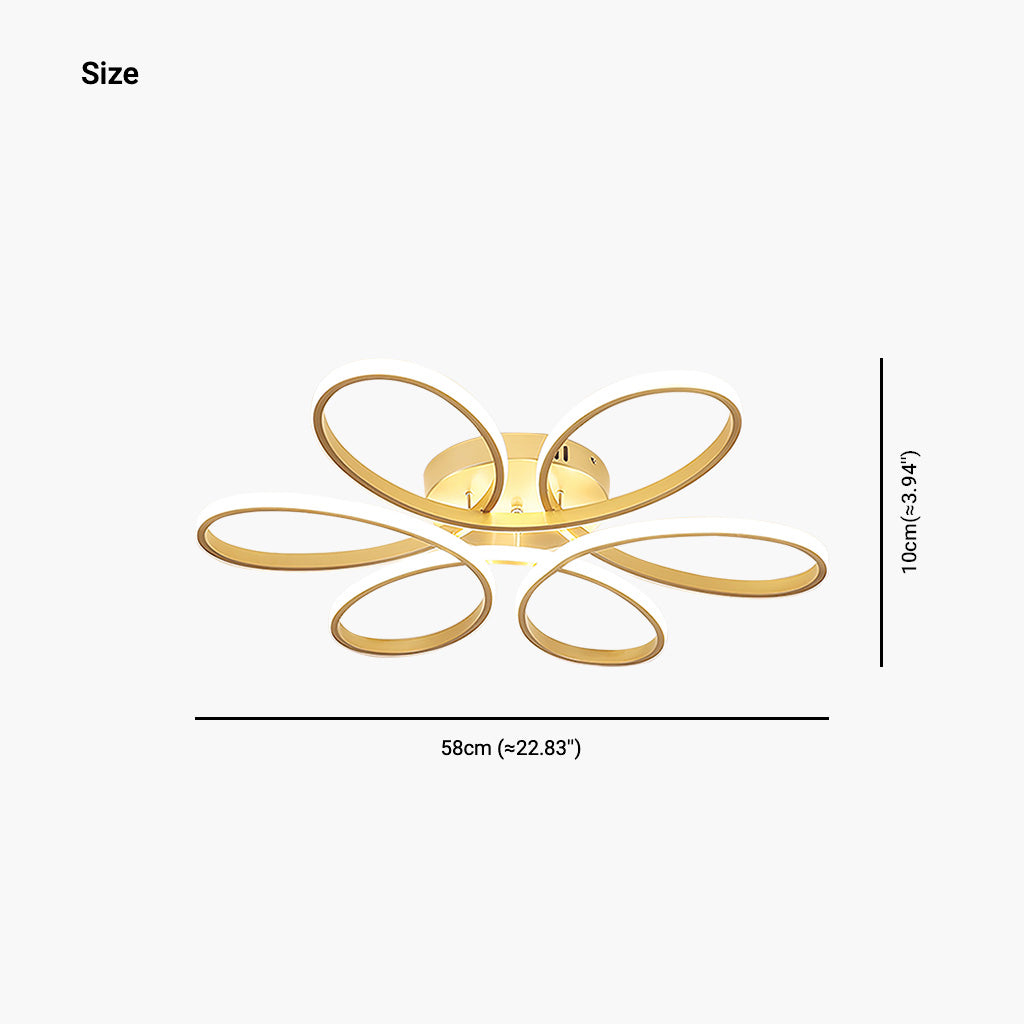 Aluminum Geometric Semi Flush Mount Ceiling Light Size