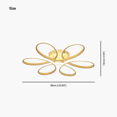 Aluminum Geometric Semi Flush Mount Ceiling Light Size