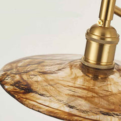 Amber Glass Wall Lamp with Shelf