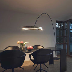 Arched Floor Lamp Ring Halo Dining Room