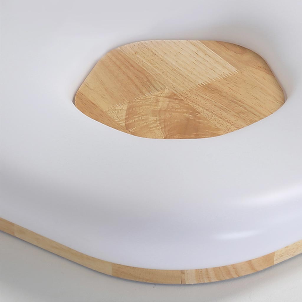 Artistic Flower White Wood Flush Mount Ceiling Light Acrylic