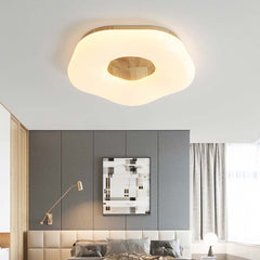 Artistic Flower White Wood Flush Mount Ceiling Light Room