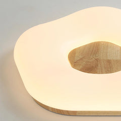 Artistic Flower White Wood Flush Mount Ceiling Light Shade