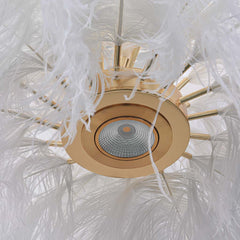 Artistic Ostrich Feahter Ceiling Light Interior