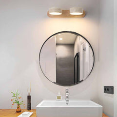 Lámpara de pared para tocador de baño, giratoria, madera, travertino, LED