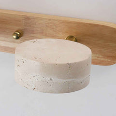 Lámpara de pared para tocador de baño, giratoria, madera, travertino, LED