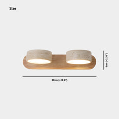 Lámpara de pared para tocador de baño, giratoria, madera, travertino, LED