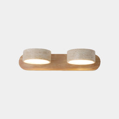 Lámpara de pared para tocador de baño, giratoria, madera, travertino, LED